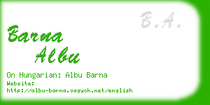 barna albu business card